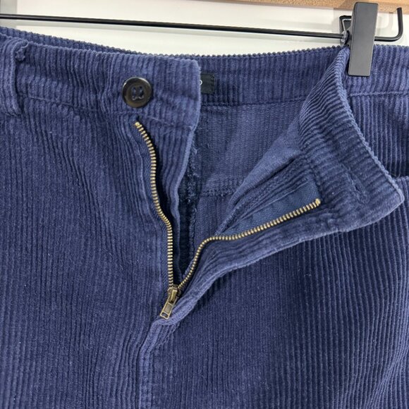 Mittoshop Women’s Size Small Solid Blue Corduroy Fringe Hem Casual Mini Skirt - Picture 3 of 8